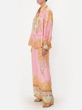 Pantalones anchos de cintura alta y sueltos con estampado especial de pez